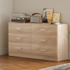 A Six-Drawer Dresser Designed for The Bedroom Featuring Spacious Drawers, Substantial Wooden Dressers, And a Chest of Drawers, Ideal for Modern Closets And Living Rooms