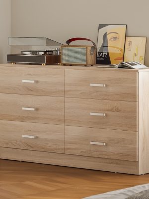 A Six-Drawer Dresser Designed for The Bedroom Featuring Spacious Drawers, Substantial Wooden Dressers, And a Chest of Drawers, Ideal for Modern Closets And Living Rooms