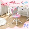product-fancy-7ee2862f-1253-4979-9c9c-03e143060e97 Girls Desk Chair - Comfy Swivel Kids Desk Chair for Girls Room, Fluffy Butterfly Kids Office Chair for Reading & Vanity