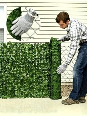 119 X 40 Inch Artificial Ivy for privacy Screen Realistic Faux Greenery Wall Panel For Outdoor Home Garden And Patio Decor Perfect For Privacy And Aesthetic Enhancement Including Work Gloves