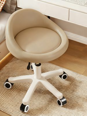 Adjustable Rolling Stool with Backrest, 360° Swivel Salon Chair with Wheels, Vanity Stool for Spa, Tattoo, Massage, Office, And Makeup Height Adjustable And Comfortable