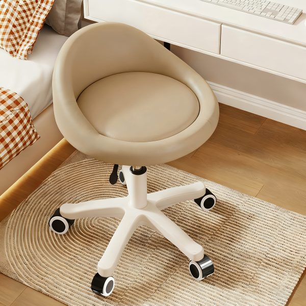 product-fancy-7f5d2c24-f5ab-4b7e-b936-d0fc135a2505 Adjustable Rolling Stool with Backrest, 360° Swivel Salon Chair with Wheels, Vanity Stool for Spa, Tattoo, Massage, Office, And Makeup Height Adjustable And Comfortable
