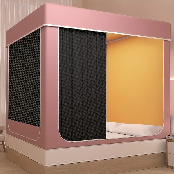 Bracket Set, Fully Enclosed Canopy Bed Curtain, Bed Frame Three-Piece Set