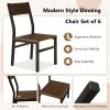 product-fancy-7f6f5f14-8346-49cc-8781-a6644f44878f Dining Chairs Set Of 6, Modern Kitchen Chairs With Backrest, MDF Board And Metal Legs, Dinner Chairs For Dining Room, Kitchen And Living Room, Espresso/Black/Rustic Brown/Walnut Optional.