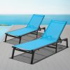 Value 2-Pack Chaise Lounge Set, Lightweight Aluminum Frame, Foldable Portable Pool and Beach Chair Furniture, Adjustable Backrest, Ideal for Patio Deck Yard