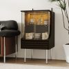 product-fancy-7f94e165-5005-4751-9ced-9137c3c03511 Contemporary Glass Storage Unit Featuring a Wavy Drawer And Two Shelves, Ideal As a Side Table for The Living Room with a Tempered Gold-Brown Glass Sliding Door, Suitable for Use As a Bedside Table in The Bedroom