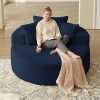 product-fancy-7f986f97-b294-4e5a-95de-5f14d2233da9 55" Oversized Round Lounge Chair, Fabric Corduroy Deep Seat Cloud Sofa Chair, No Assembly Required | Upholstered Comfort Reading Recliner for Living Room, Bedroom, And Movie Viewing Room.
