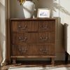 product-fancy-7fb6197e-b6c2-4908-b6be-e24ad4bcfe02 French Country 3-Drawer End Table with Paulownia Wood - Space-Saving 30-Inch Rustic Nightstand, Assembly for Living Room, Bedroom, Entryway - Compact Storage Furniture ( Wood Grain)