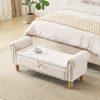 product-fancy-7fbc06cd-393a-49ab-82c6-615dddcdf78f ATOMHAUS Upholstered Storage Bench for Bedroom End Of Bed Rolled Armed Corduroy Linen Fabric Ottoman Couch Long Bench Window Sitting Fireplace Toy Storage Bench Living Room Furniture