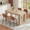 product-fancy-7fe5bbd6-9e54-41a9-a3b6-72325bdc3d61 Andehomy 63" Modern Farmhouse Dining Table Suitable for 4-6 People, Rectangular Kitchen Island Table with Sturdy Legs & MDF Top, Natural Oak, Assembly for Dining Room, Living Room, Kitchen, Space-Saving