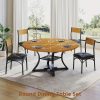product-fancy-7ff7f96a-5f01-4774-a987-f14d760c48c0 5pcs Kitchen Table Set with Round Extendable Dining Table for 4-6 Individuals, Ideal for Compact Dining Areas
