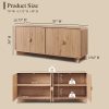 70'' Modern TV Stand, Entertainment Center with Adjustable Shelves, Curved Profile Design, Media Console for Living Room