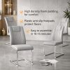 product-fancy-807d137b-0718-499d-809e-002eec7b9652 Modern PU Leather Dining Chairs Set of 4 - Light Gray/Dark Gray Suitable for Kitchen, Living Room & Dining Room, Foam Cushioned Seats, Cantilever Base with Anti-Slip Footpads, PVC-Coated Faux Leather Armless Chairs, Easy Assembly