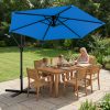 product-fancy-808cb907-06f7-4e0a-8cdb-f438f8d7f396 10-Foot Cantilever Patio Umbrella Featuring an Infinite Tilt Mechanism, Offset Outdoor Umbrella with a Cross Base, Durable Crank Lift Market Umbrella Suitable for Yards, Gardens, And Decks (Weighted Base Sold Separately)