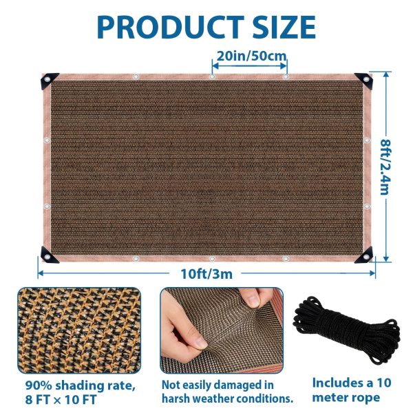product-fancy-80ca099a-7718-4ac5-9a24-7dfc8ecec10b Outdoor Shade Net - Brown, Uv-Resistant, Durable Canopy, Suitable for Travel, Picnics, And Pools - Available In Various Sizes.