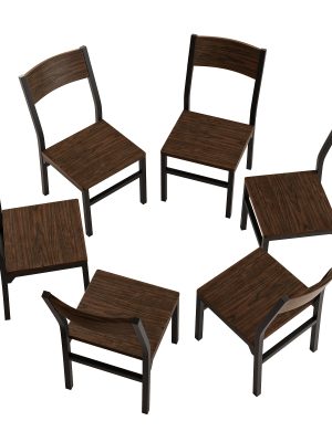 Dining Chairs Set Of 6, Modern Kitchen Chairs With Backrest, MDF Board And Metal Legs, Dinner Chairs For Dining Room, Kitchen And Living Room, Espresso/Black/Rustic Brown/Walnut Optional.