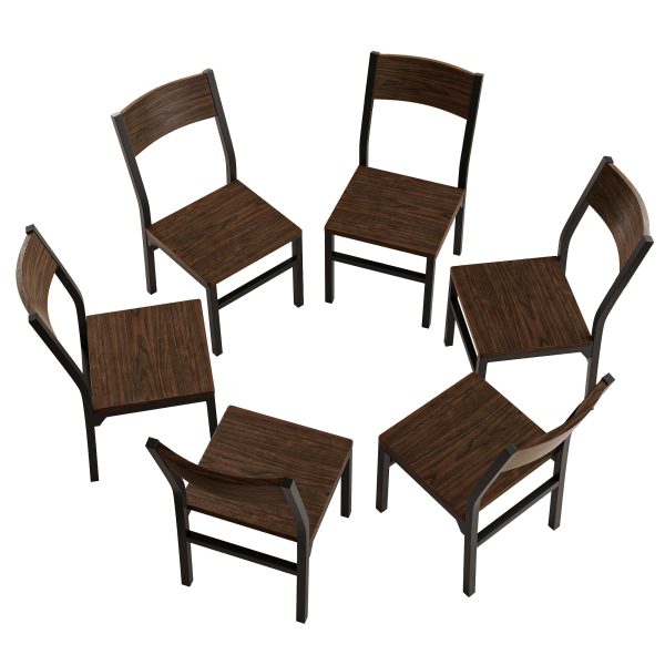 product-fancy-80e80e78-9685-4872-88b6-0ce98988fd3e Dining Chairs Set Of 6, Modern Kitchen Chairs With Backrest, MDF Board And Metal Legs, Dinner Chairs For Dining Room, Kitchen And Living Room, Espresso/Black/Rustic Brown/Walnut Optional.