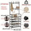 product-fancy-80f7d4f7-19ef-4396-8b0c-cd95a0f140d4 5-Tier & 3-Tier Multifunctional Storage Rack, Entryway Organizer for Shoes & Hats, Ideal for Home, Living Room, Dorm, with 10 White Shoe Storage Bags Included