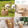 product-fancy-80fa6da3-f66c-4f35-b139-edb6a10d8fb6 Handwoven Outdoor Side Tables, Set of 2 Natural Water Hyacinth Outside End Tables, Round Coffee Table for Patio, Garden, Backyard, Indoor Outdoor Plant Or End Table