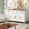 product-fancy-8106768f-3eb8-45f7-9166-283d5adb9e5f 55" Modern Farmhouse Sideboard Buffet Cabinet with Storage, 3 Drawers & 4 Doors, Ideal for Kitchen And Dining Room, Kitchen Decor