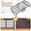 Compact & Durable 4-Section Folding Bed with Grey Fabric Cover - Sturdy Metal Frame, 75" x 31", Portable Roll-Away Design for Adults, Ideal for Guests, Students, Camping & Small Apartments, Garden Houses