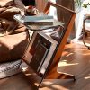 product-fancy-8130aed8-203f-4b32-8d70-027bd8889de4 Black Z-Shaped End Table Featuring a Glass Top And Magazine Holder, Perfect As a Retro Accent Table Or a Small Coffee Table with Storage for Your Living Room Or Bedroom