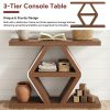 product-fancy-815c793b-67ee-405f-a73a-94f5be32250a 3 Tier Farmhouse Console Table for Entryway, Wooden Sofa Table Behind Couch with Storage Shelves, 39.4 Inch Narrow Rectangular Hallway Table, Rustic Foyer Table for Living Room Decor, Walnut End