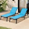 Value 2-Pack Chaise Lounge Set, Lightweight Aluminum Frame, Foldable Portable Pool and Beach Chair Furniture, Adjustable Backrest, Ideal for Patio Deck Yard