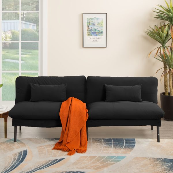 product-fancy-81aeadb9-fe97-41c4-812f-d2e654a985a5 70" Futon Sofa Bed Convertible Sleeper | Velvet Upholstered Modern Split-Back Sofa with 5 Adjustable Positions, Metal Frame & Tapered Legs, Space-Saving for Home/Office/Guest Room, Easy Conversion