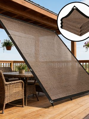 Outdoor Shade Cloth, 90% Brown Shade Net, Suitable for Garden Patios, Plant Shade Sails, Greenhouses, Outdoor Gazebos, and Lawn Shade Cloth. Suitable for Courtyard Plants, Greenhouses, Chicken Coops, Porches, and Dog Houses