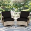 product-fancy-81c77999-a35d-4d5f-bdab-822c92a502c2 2pcs Oversized Outdoor 360°Swivel Rocker Patio Chairs Set, 2pcs Oversized Rocking Chair, Outdoor Swivel Rocking Glider Chairs Set Of 2, PE Wicker Rattan Outdoor Patio Swivel Rocking Furniture Set for Garden Porch
