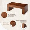 product-fancy-81d4cac3-ea1b-44b5-8723-4216f18135fa Modern Burl Wood Finish Coffee Table Suitable for Living Spaces, Minimalist Rectangular Center Table with Brushed Block Legs & Density Board Top, Sturdy /Outdoor Furniture for, Balcony, Entryway - Assembly