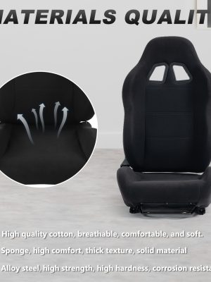 Minneer Adjustable Racing Simulator Cockpit Black Seat Dual Lock Dual Lane Adjustable PVC