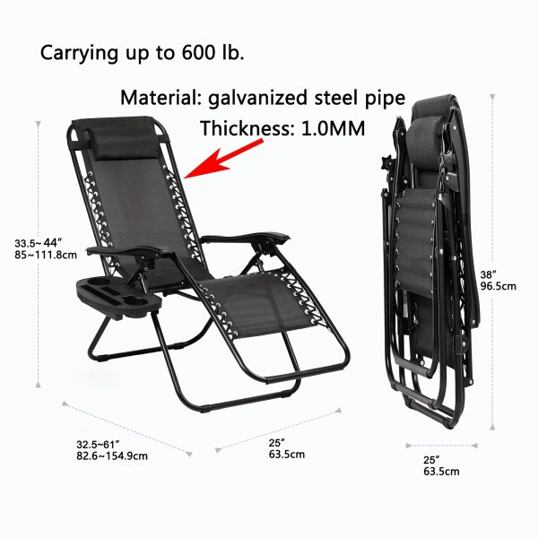 product-fancy-821df78f-ea24-4172-8ceb-47b4d833a904 Set Of 2 Adjustable Relaxing Chairs, Zero Gravity Recliners With Cup Holder, For Patio, Lawn, Garden, And Beach