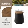 product-fancy-8227bdf6-c915-4446-94aa-f145ab1c27d7 17" Outdoor Indoor Side Table for Patio, Accent Decorative Garden Stool Wooden-Look Top Concrete Table for Room Bedroom, Garden, Backyard