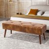 product-fancy-82c2cf7d-b130-44ad-ac4f-5c6202ca9470 44-inch Brown Pu Bench, Bedroom Bench, Living Room Shoe Bench, Suitable for Multiple Scenes, Multiple Colors Available