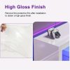 product-fancy-82f66fed-f673-4988-85f6-d55f863f38db 71" High Gloss LED TV Stand for 55/65/75/80 Inch TVs, Gaming Entertainment Center with Cabinet for PS5, Modern Media Console TV Stand with LED Lights, Wood Television Stand with Storage for Living Room, Game Room, Bedroom, White/Black