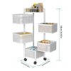 product-fancy-8327d117-0a93-41d8-b62a-a2b8d7469aba Rotating Kitchen Storage Shelf 5 Tier, Metal Fruit Vegetable Storage Basket Multi-Layer Vegetable Rack Storage Trolley on Wheels, Floor-Standing Basket for Kitchen Bathroom, Square
