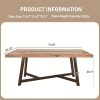 product-fancy-8353f6a1-b8aa-4d3e-8d1c-09a02286eba3 Brown Color Dining Table Set, 72" Long, Large 6-8 Seater Dining Table, Heavy Duty 300Lbs Load, Waterproof Scratch-Resistant Top, for Gathering Conference, Big Family Dinners, Parties