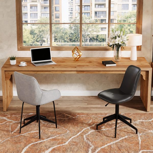 product-fancy-83e490a5-32a1-4bca-b458-0d2525b7db51 Wooden Extra Long Desk Double Desk Workstation, 78.7 Inches Long Computer Desk, 2 Person Desk for Home Office, Large Writing Desk for 2 People, Ladder Racks, Storage And Organization
