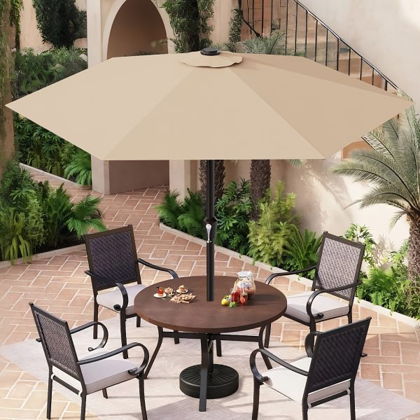 product-fancy-83fed3c0-c741-469d-b3a5-ce7067c0ed75 9FT Outdoor Patio Umbrella, Market Table Umbrella with Crank & 6 Sturdy Ribs, UV Protection Windproof, Pool Umbrella Perfect for Deck, Backyard, Lawn And Garden