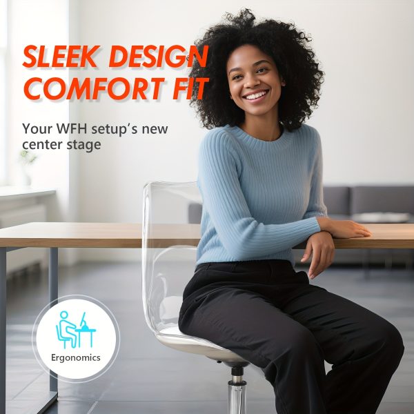 product-fancy-840aa6fc-82bf-4b81-b518-ab2e26041aaa Transparent Acrylic Office Chair, Contemporary Acrylic Chairs for Home Use with Wheels, Armless Swivel Vanity Rolling Chair Suitable for Office And Home