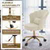 product-fancy-842d75ab-9437-4bb9-98e1-9bc830da92f5 Girls' & Women' Luxury Velvet Tufted Vanity Chair with Wheels - Height Adjustable Upholstered Desk Chair Suitable for Bedroom, Living Room, Dressing Table, Soft Cushioning, No Assembly Required, Contemporary Petal for Home Office
