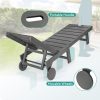 product-fancy-844fbc39-f3b3-47bf-877b-d5d328958175 Chaise Lounge Chair Outdoor, HDPS Material, Outdoor Pool Lounge Chairs with 5-Position Backrest, Patio Lounge Chair with Wheels for Outside, Poolside, Beach