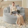 product-fancy-845013eb-b19c-455e-a6e6-4387fbca64ac 55" Oversized Round Lounge Chair, Fabric Corduroy Deep Seat Cloud Sofa Chair, No Assembly Required | Upholstered Comfort Reading Recliner for Living Room, Bedroom, And Movie Viewing Room.