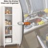 product-fancy-845fb5f7-147b-4c45-bca2-b2b39a548b7a Metal Storage Cabinet, Metal Kitchen Pantry Cabinet, Food Pantry Storage Cabinets With Doors And Shelves, Large Steel Storage Cabient For Dinning Room, Laundry Room, White/Black