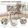 product-fancy-847386ec-28b8-4c5b-ac9a-1a1ebf2ffaa2 Armless Accent Chair with Golden Metal Legs, Modern Comfy Tufted Living Room Chair, Velvet Upholstered Floral Side Chair, Mid Century Slipper Chair for Bedroom, Flower Print