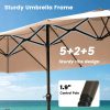 product-fancy-84c0f080-117e-4871-9c17-a8693ad3cb91 15-foot Long Rectangular Large Outdoor Patio Umbrella, Includes Base, Double Table Umbrella With A Crank Handle, Market Umbrella - UV Resistant, Heavy-duty Pool Umbrella, Suitable For Lawns, Backyards, And Gardens.