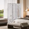 product-fancy-84dfe49c-2f69-4ac3-ab08-8a96875f3075 3/6 Panel Boho Folding Room Divider - Carved Wood Privacy Screen, Adjustable Indoor/Outdoor Farmhouse Partition with Lightweight HDF Board & Wood Veneer Panels, Portable Room Divider for Home, Office, Garden, Patio Suitable for Privacy Screening