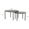 product-fancy-84e8201a-a22d-4915-8f4f-f1f9f3535ea3 2pcs Black Aluminum Round Outdoor Coffee Table Set | Nesting Side Table with Round Tabletop, Powder Coated Aluminum Frame, Suitable for Garden Balcony